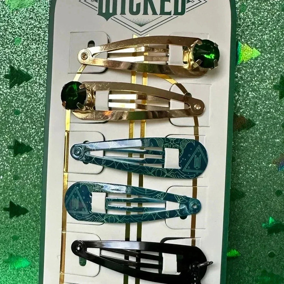 🌈🧙💚🩷 Wicked Hair Clips Elphaba set of 6 NWT - Picture 2 of 5
